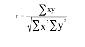 The Pearson correlation coefficient formula